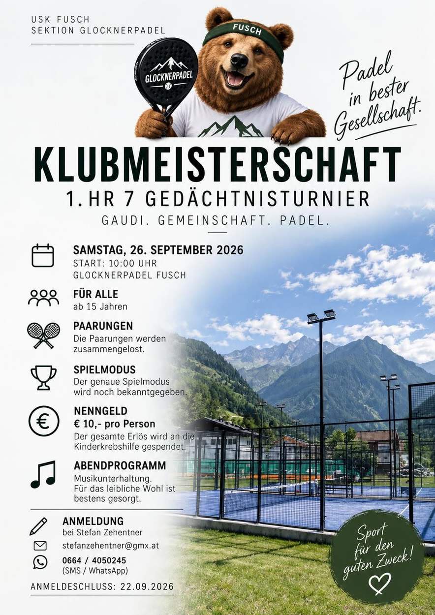 Anmeldung Padel Klubmeisterschaft - HR7 Gedächtnisturnier